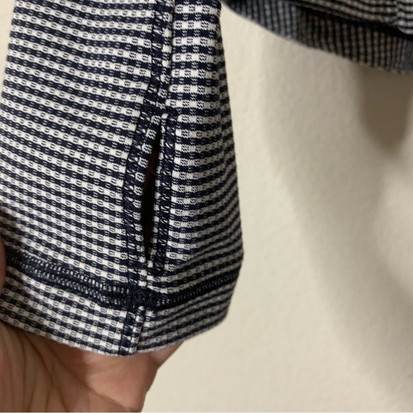 Lululemon womens Forme Full zip Navy gingham jacket 4 - Picture 5 of 9